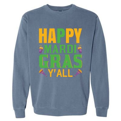 Happy Mardi Gras Ya'll Garment-Dyed Sweatshirt