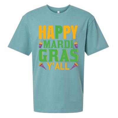 Happy Mardi Gras Ya'll Sueded Cloud Jersey T-Shirt