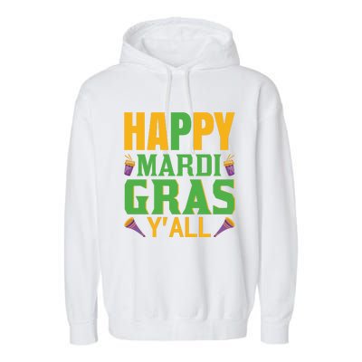 Happy Mardi Gras Ya'll Garment-Dyed Fleece Hoodie