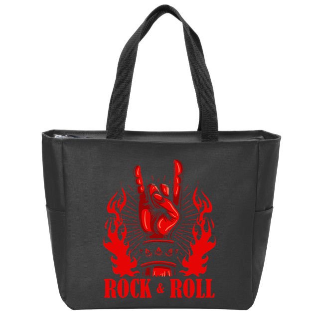 Heavy Metal Guitar Death Metal Rock N Roll Music Zip Tote Bag