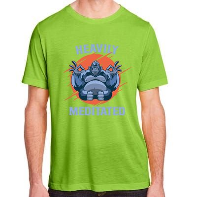 Heavily Meditated Gorilla Funny Yoga Meditation Gift Adult ChromaSoft Performance T-Shirt