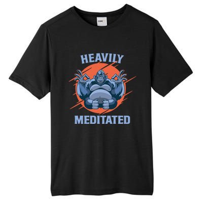 Heavily Meditated Gorilla Funny Yoga Meditation Gift Tall Fusion ChromaSoft Performance T-Shirt