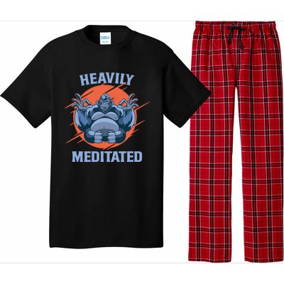 Heavily Meditated Gorilla Funny Yoga Meditation Gift Pajama Set