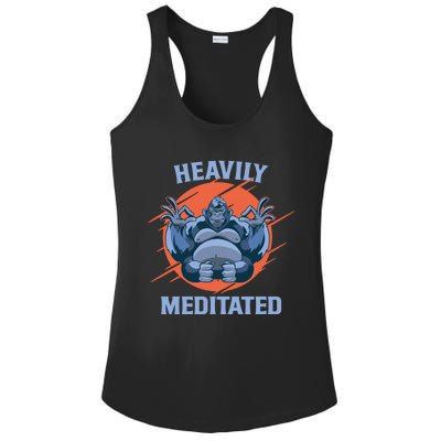 Heavily Meditated Gorilla Funny Yoga Meditation Gift Ladies PosiCharge Competitor Racerback Tank