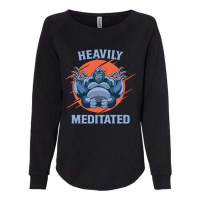 Heavily Meditated Gorilla Funny Yoga Meditation Gift Womens California Wash Sweatshirt