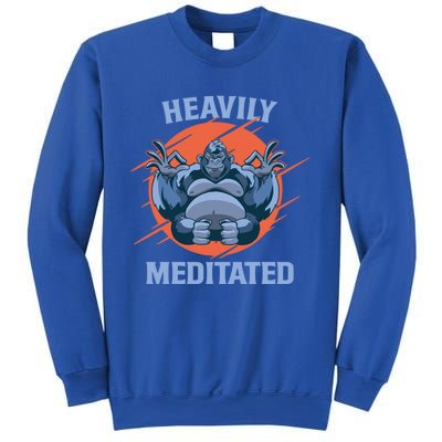 Heavily Meditated Gorilla Funny Yoga Meditation Gift Sweatshirt