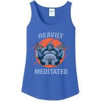 Heavily Meditated Gorilla Funny Yoga Meditation Gift Ladies Essential Tank