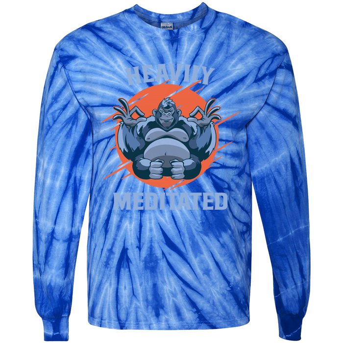 Heavily Meditated Gorilla Funny Yoga Meditation Gift Tie-Dye Long Sleeve Shirt