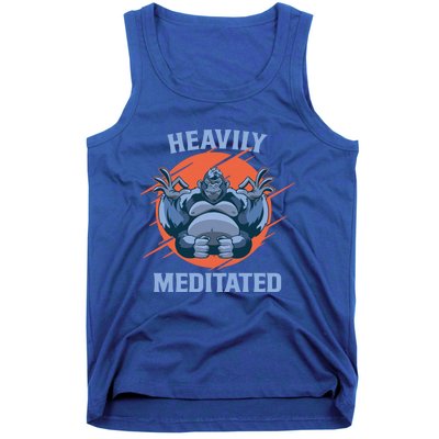 Heavily Meditated Gorilla Funny Yoga Meditation Gift Tank Top