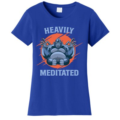 Heavily Meditated Gorilla Funny Yoga Meditation Gift Women's T-Shirt