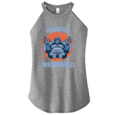 Heavily Meditated Gorilla Funny Yoga Meditation Gift Women's Perfect Tri Rocker Tank