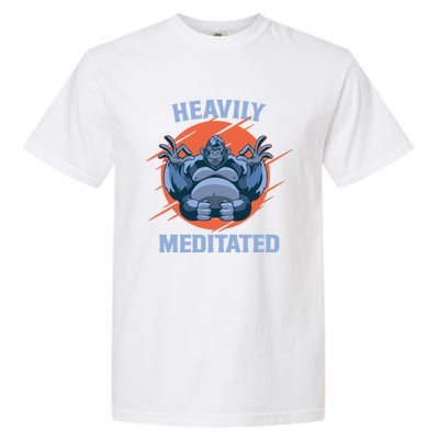 Heavily Meditated Gorilla Funny Yoga Meditation Gift Garment-Dyed Heavyweight T-Shirt