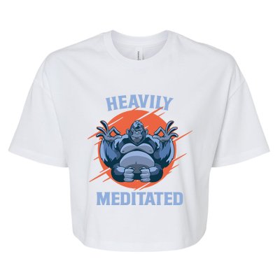 Heavily Meditated Gorilla Funny Yoga Meditation Gift Bella+Canvas Jersey Crop Tee