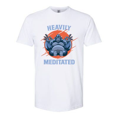 Heavily Meditated Gorilla Funny Yoga Meditation Gift Softstyle CVC T-Shirt