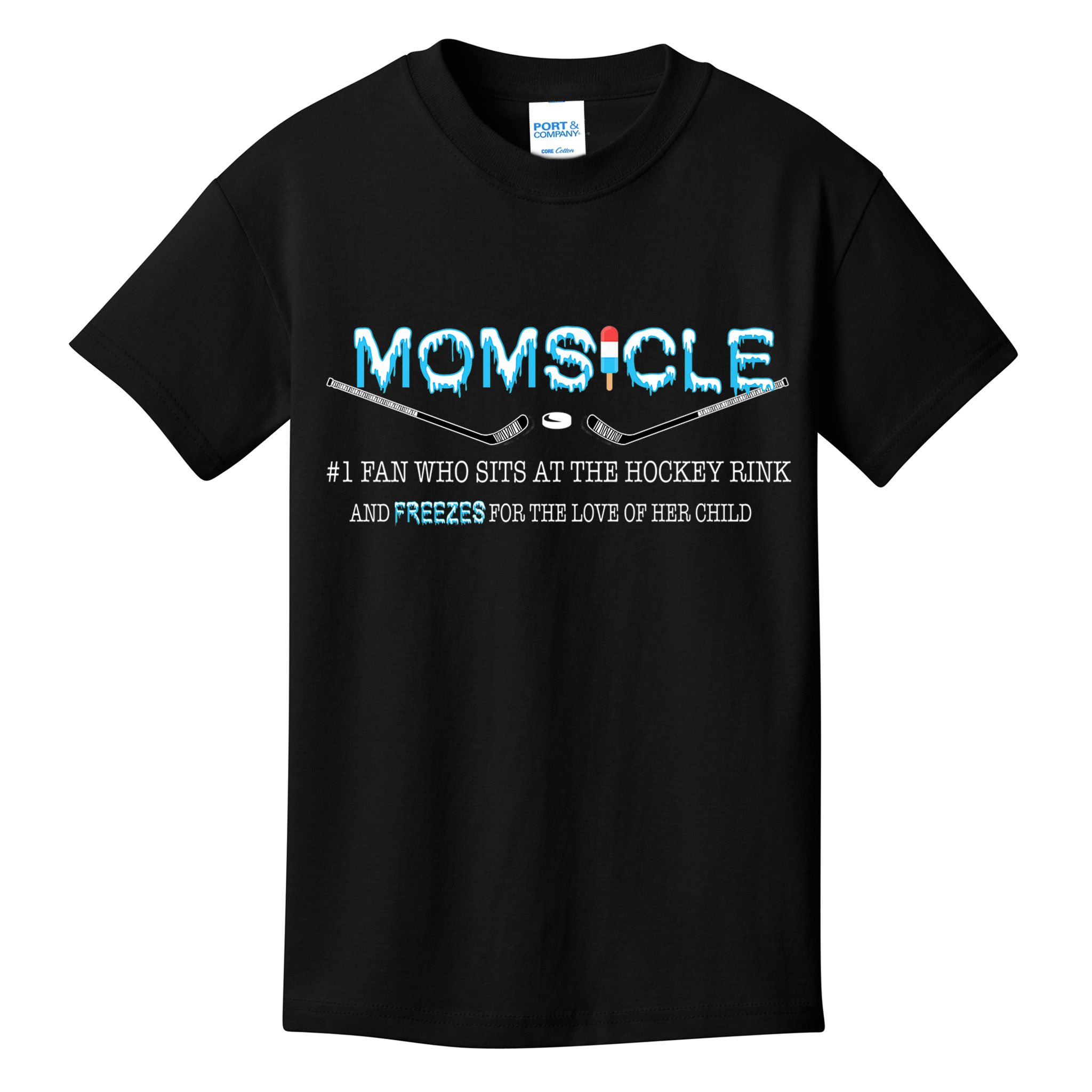 Hockey Mom Gifts For Women Mother's Day Momsicle Mom Funny Premium TShirt Kids T-Shirt