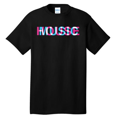 House Music Glitch Optical Illusion Edm Rave Dj Tall T-Shirt