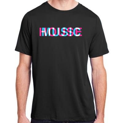 House Music Glitch Optical Illusion Edm Rave Dj Adult ChromaSoft Performance T-Shirt