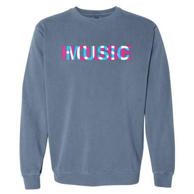 House Music Glitch Optical Illusion Edm Rave Dj Garment-Dyed Sweatshirt