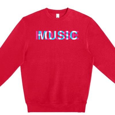 House Music Glitch Optical Illusion Edm Rave Dj Premium Crewneck Sweatshirt