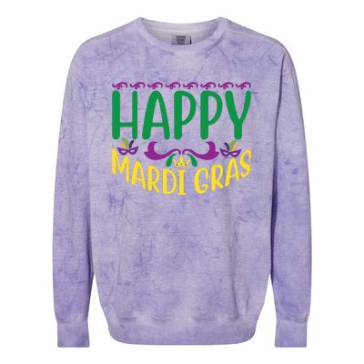 Happy Mardi Gras Colorblast Crewneck Sweatshirt