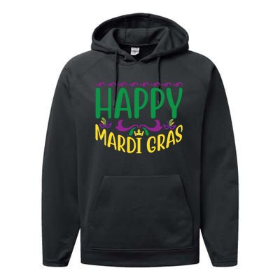 Happy Mardi Gras Performance Fleece Hoodie