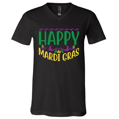 Happy Mardi Gras V-Neck T-Shirt