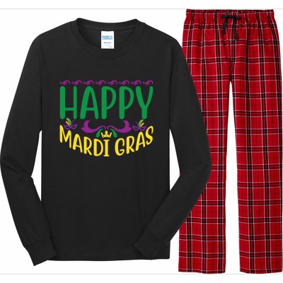 Happy Mardi Gras Long Sleeve Pajama Set