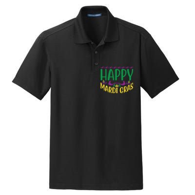 Happy Mardi Gras Dry Zone Grid Polo