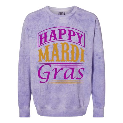 Happy Mardi Gras Colorblast Crewneck Sweatshirt