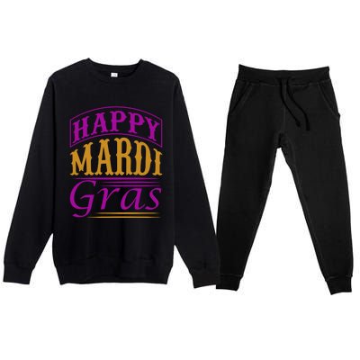 Happy Mardi Gras Premium Crewneck Sweatsuit Set