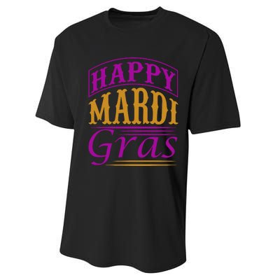 Happy Mardi Gras Performance Sprint T-Shirt