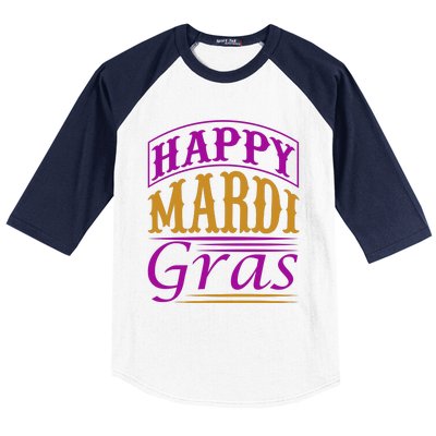 Happy Mardi Gras Baseball Sleeve Shirt