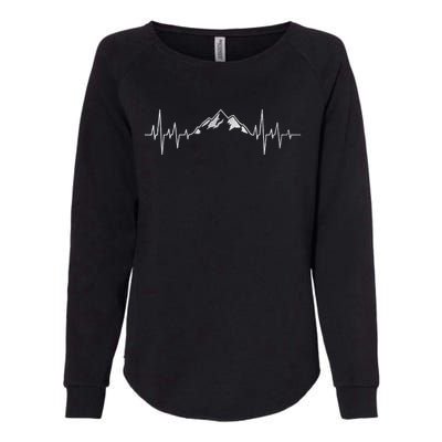 Hiking Mountains Gift Heartbeat Hiker Adventures Womens California Wash Sweatshirt