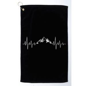 Hiking Mountains Gift Heartbeat Hiker Adventures Platinum Collection Golf Towel