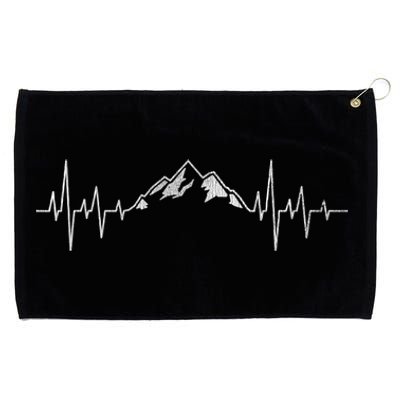 Hiking Mountains Gift Heartbeat Hiker Adventures Grommeted Golf Towel