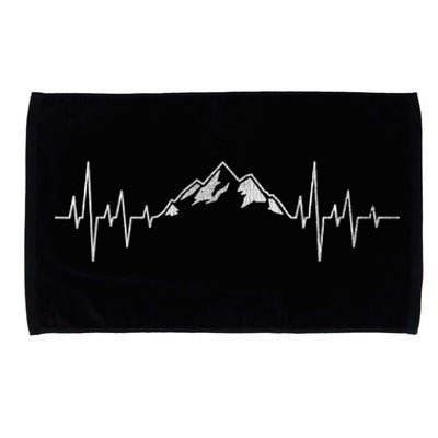 Hiking Mountains Gift Heartbeat Hiker Adventures Microfiber Hand Towel