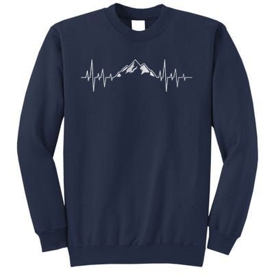 Hiking Mountains Gift Heartbeat Hiker Adventures Sweatshirt