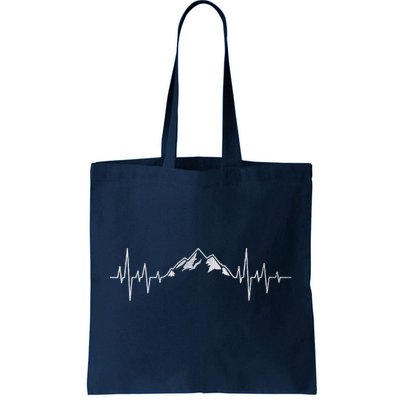 Hiking Mountains Gift Heartbeat Hiker Adventures Tote Bag