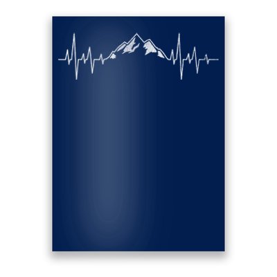 Hiking Mountains Gift Heartbeat Hiker Adventures Poster