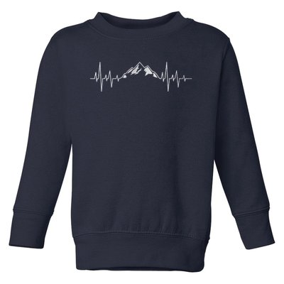 Hiking Mountains Gift Heartbeat Hiker Adventures Toddler Sweatshirt