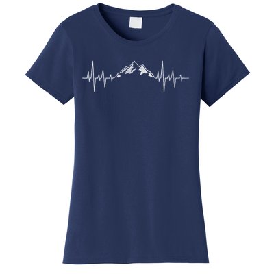 Hiking Mountains Gift Heartbeat Hiker Adventures Women's T-Shirt