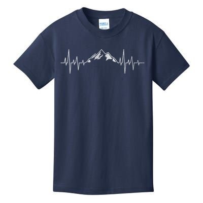 Hiking Mountains Gift Heartbeat Hiker Adventures Kids T-Shirt