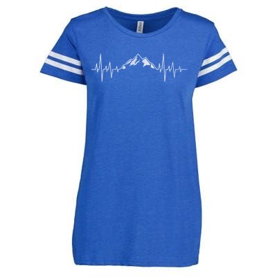 Hiking Mountains Gift Heartbeat Hiker Adventures Enza Ladies Jersey Football T-Shirt