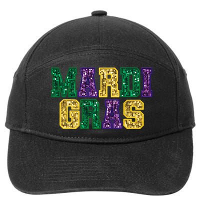 Happy Mardi Gras Carnival Fat Tuesday Fleur De Lis 7-Panel Snapback Hat