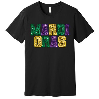 Happy Mardi Gras Carnival Fat Tuesday Fleur De Lis Premium T-Shirt