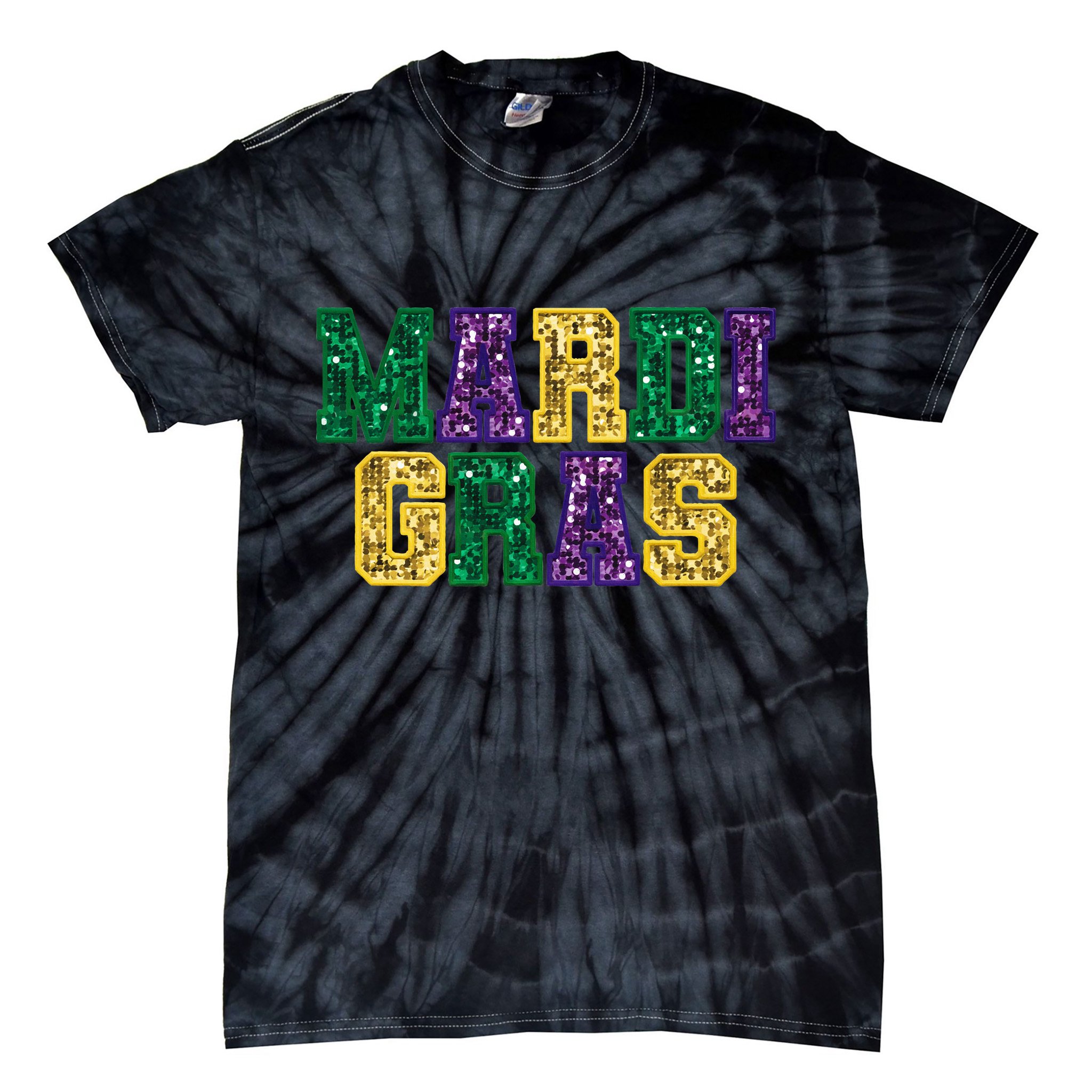 Happy Mardi Gras Carnival Fat Tuesday Fleur De Lis Tie-Dye T-Shirt