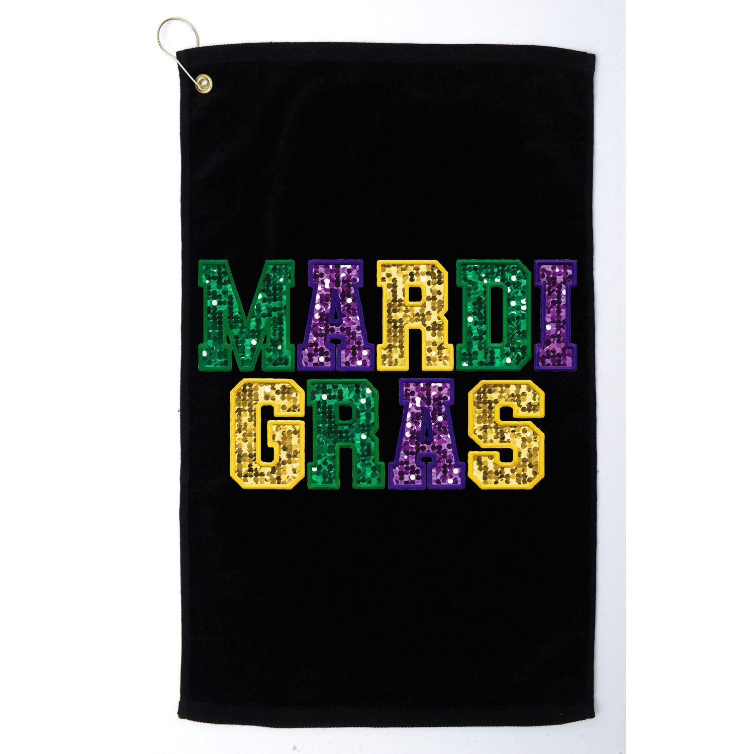 Happy Mardi Gras Carnival Fat Tuesday Fleur De Lis Golf Towel