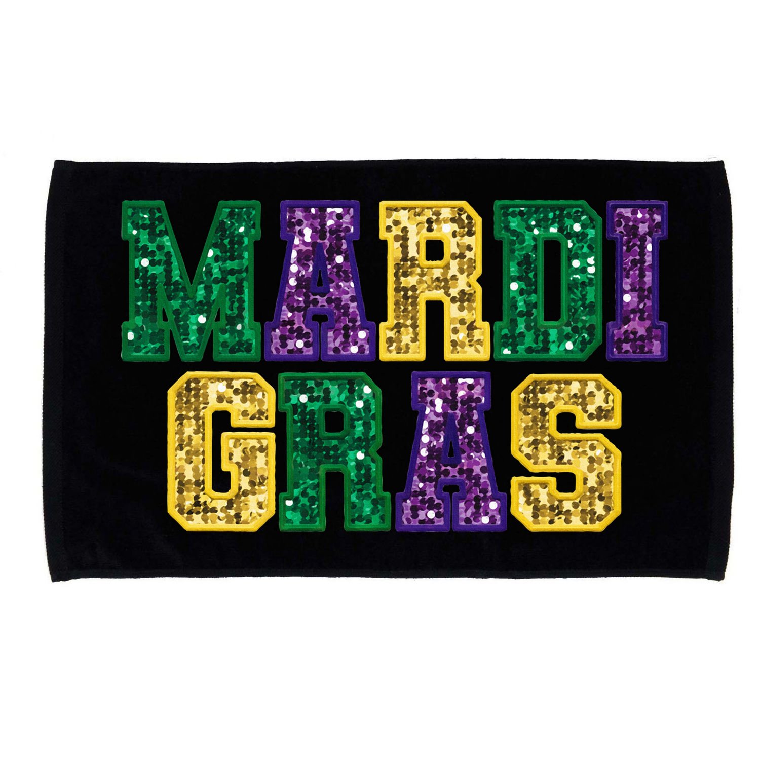 Happy Mardi Gras Carnival Fat Tuesday Fleur De Lis Microfiber Hand Towel