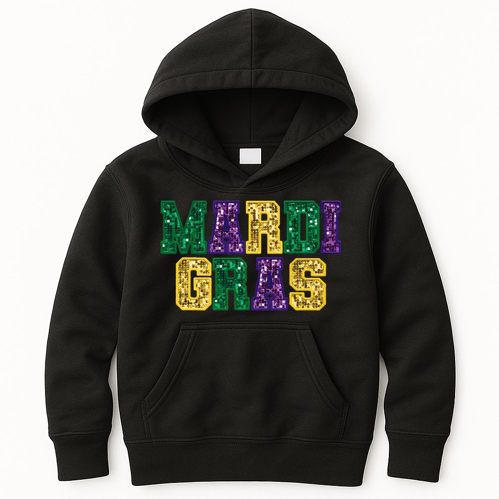 Happy Mardi Gras Carnival Fat Tuesday Fleur De Lis Kids Hoodie