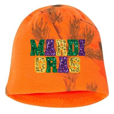 Happy Mardi Gras Carnival Fat Tuesday Fleur De Lis Kati - Camo Knit Beanie